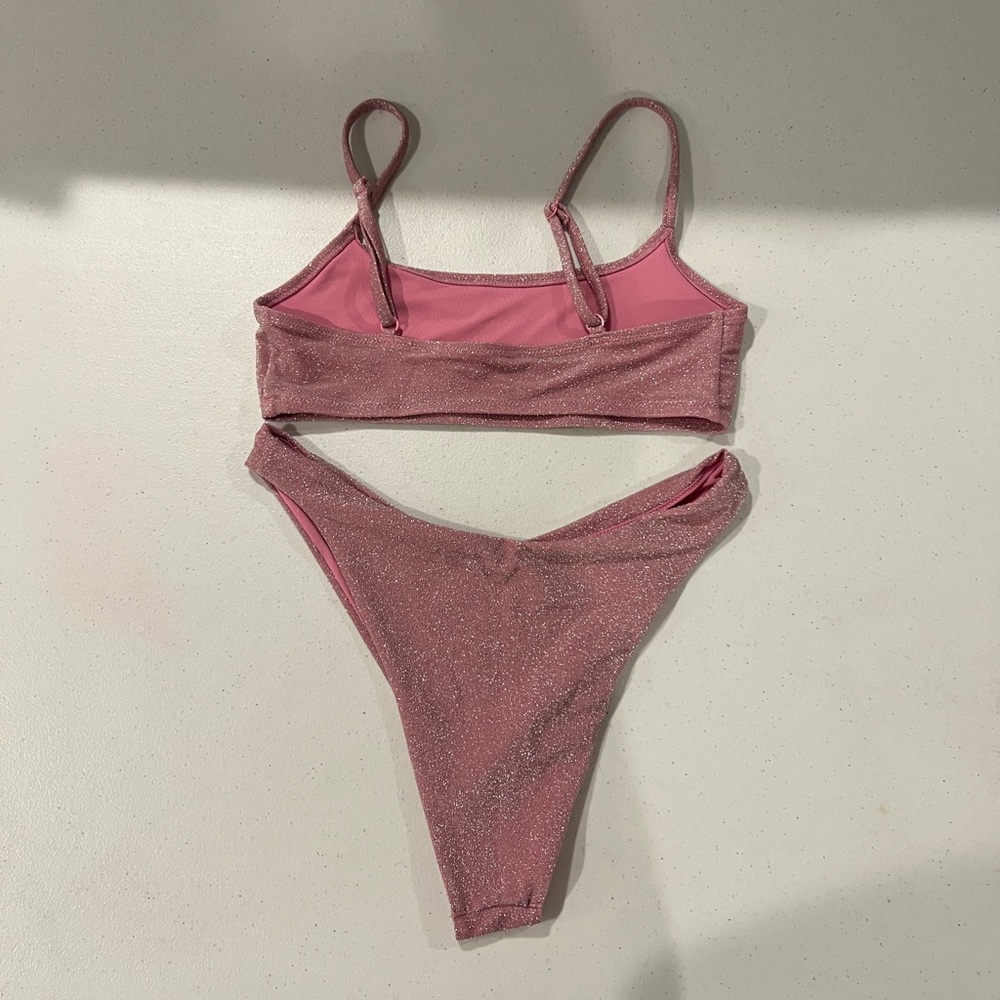 Glittery Pink Bikini Set - Picture 3 of 4